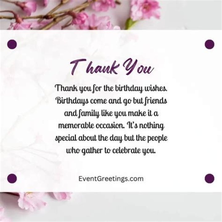 Expressing Appreciation For Birthday Guests